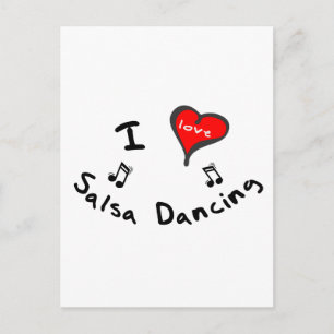 Salsa Dancing Gifts - I Heart Salsa Dancing Briefkaart