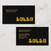Salsa Dancing Gold Swirls  Visitekaartje (Voorkant / Achterkant)