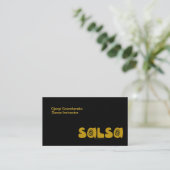 Salsa Dancing Gold Swirls  Visitekaartje (Staand voorkant)