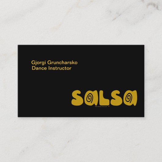 Salsa Dancing Gold Swirls  Visitekaartje (Voorkant)