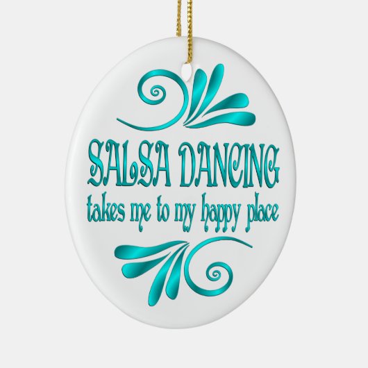 Salsa Dancing Happy Place Keramisch Ornament (Rechts)
