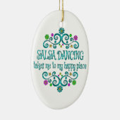 Salsa Dancing Happy Place Keramisch Ornament (Rechts)