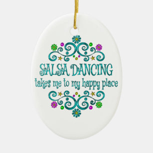 Salsa Dancing Happy Place Keramisch Ornament