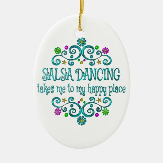 Salsa Dancing Happy Place Keramisch Ornament (Voorkant)