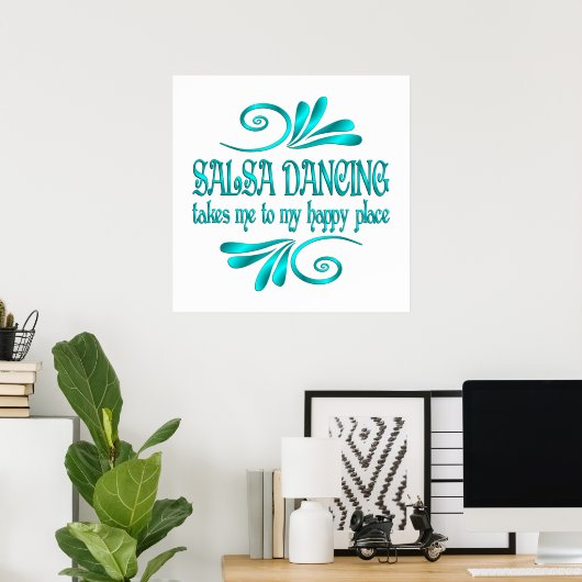 Salsa Dancing Happy Place Poster (Thuiskantoor)