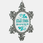 Salsa Dancing Happy Place Tin Sneeuwvlok Ornament (Links)