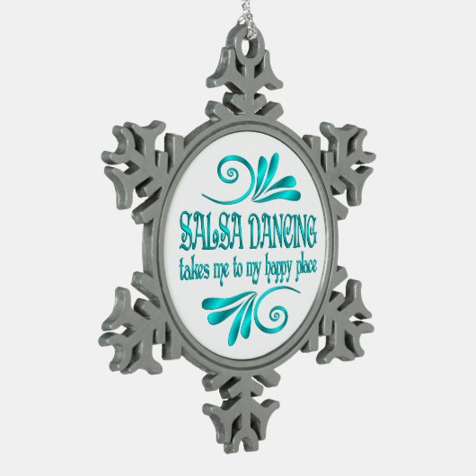 Salsa Dancing Happy Place Tin Sneeuwvlok Ornament (Links)