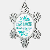 Salsa Dancing Happy Place Tin Sneeuwvlok Ornament (Rechts)