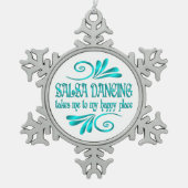 Salsa Dancing Happy Place Tin Sneeuwvlok Ornament (Voorkant)