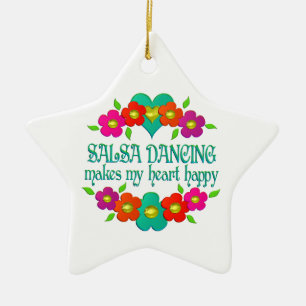 Salsa Dancing Heart Happy Keramisch Ornament