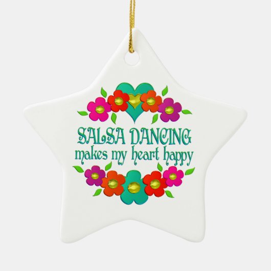 Salsa Dancing Heart Happy Keramisch Ornament (Voorkant)