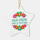 Salsa Dancing Heart Happy Keramisch Ornament (Links)