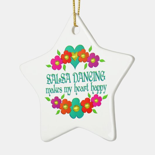 Salsa Dancing Heart Happy Keramisch Ornament (Links)