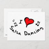 Salsa Dancing I Heart-Love Gift Briefkaart (Voorkant / Achterkant)