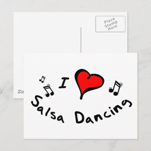 Salsa Dancing I Heart-Love Gift Briefkaart (Voorkant / Achterkant)