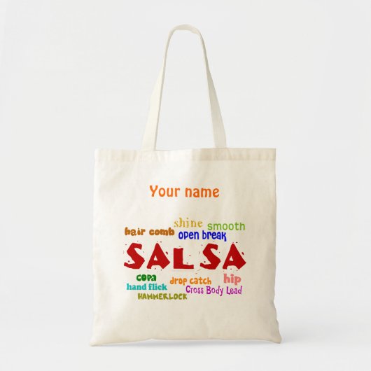 Salsa Dancing Lovers Dance Custom Name Reused Tote Bag (Voorkant)