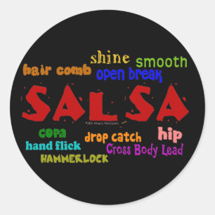 Salsa Dancing Lovers Dance Moves en Termen Ronde Sticker