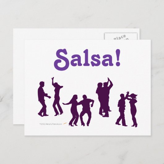 Salsa Dancing Poses Silhouettes Custom Briefkaart (Voorkant / Achterkant)