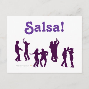 Salsa Dancing Poses Silhouettes Custom Briefkaart