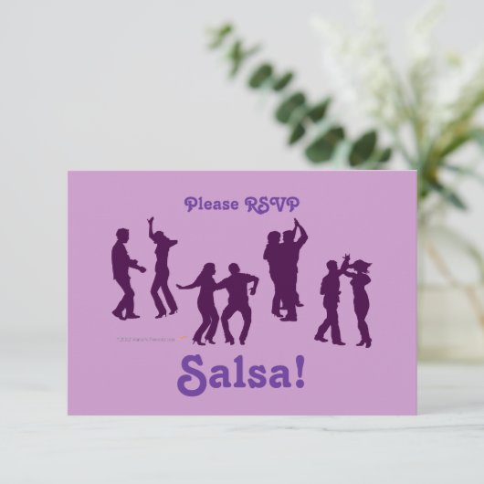 Salsa Dancing Poses Silhouettes Custom Kaart (Staand voorkant)
