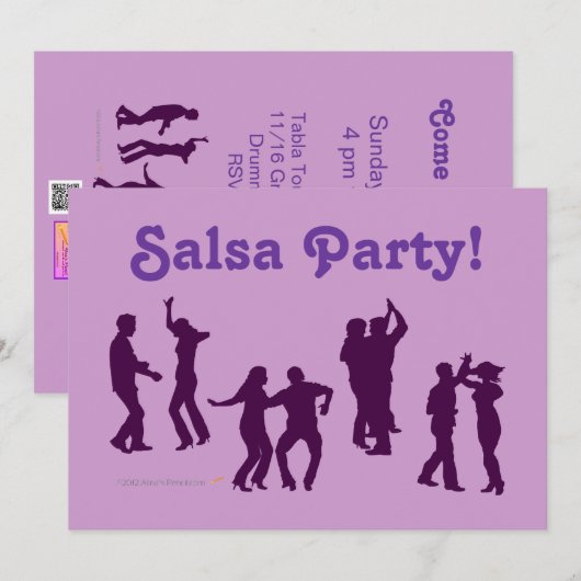 Salsa Dancing Poses Silhouettes Custom Kaart (Voorkant / Achterkant)