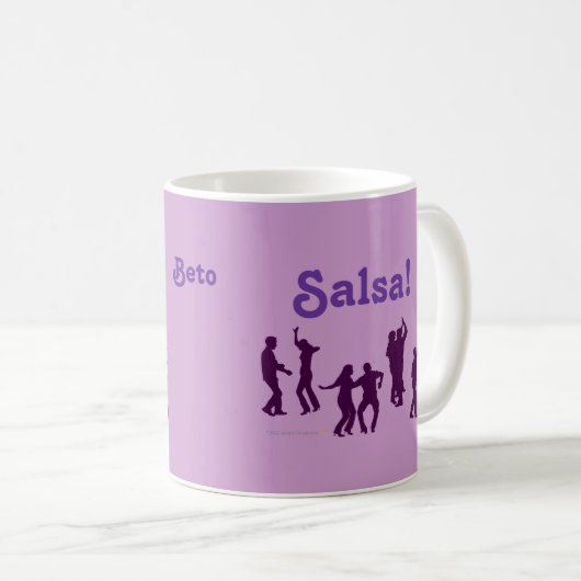 Salsa Dancing Poses Silhouettes Custom Koffiemok (Voorkant rechts)