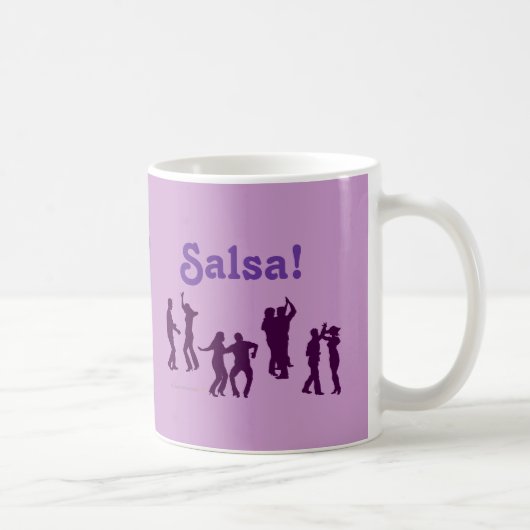 Salsa Dancing Poses Silhouettes Custom Koffiemok (Rechts)