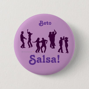 Salsa Dancing Poses Silhouettes Custom Ronde Button 5,7 Cm