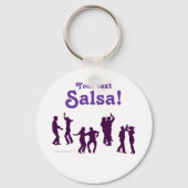 Salsa Dancing Poses Silhouettes Custom Sleutelhanger (Voorkant)