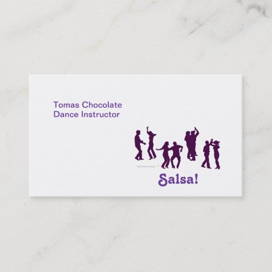 Salsa Dancing Poses Silhouettes Custom Visitekaartje (Voorkant)