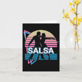 Salsa Dancing Salsa Dancer Retro Kaart (Gele Bloem)