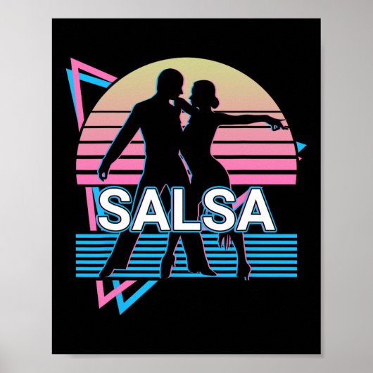 Salsa Dancing Salsa Dancer Retro Poster (Voorkant)