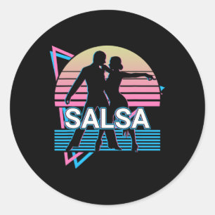 Salsa Dancing Salsa Dancer Retro Ronde Sticker