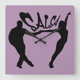 SALSA DANCING SALSERO- EN SALSERA-klok Vierkante Klok