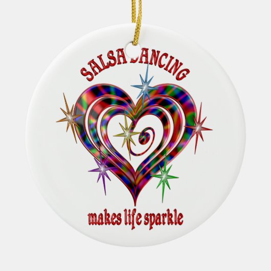 Salsa Dancing Sparkles Keramisch Ornament (Voorkant)