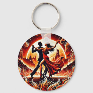 Salsa Dans in de Hel Keyring – Vet, Vurig Ontwerp Sleutelhanger
