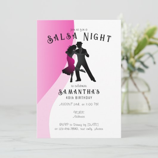 Salsa Dans Latijns-Spaans Dans Verjaardagsfeest Kaart (Staand voorkant)