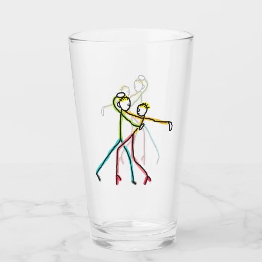 Salsa Dansende Figuren Glas (Voorkant)