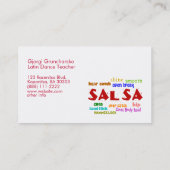 Salsa Dansing Latin Dance Teacher of Dancer Visitekaartje (Achterkant)