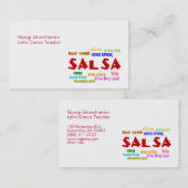 Salsa Dansing Latin Dance Teacher of Dancer Visitekaartje (Voorkant / Achterkant)