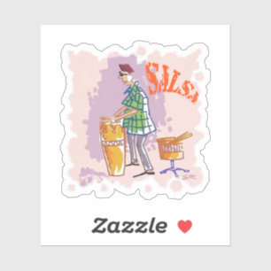 Salsa drummer contour sticker