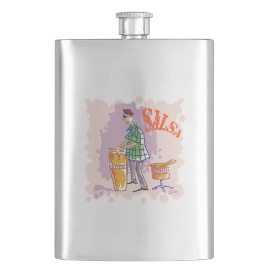 Salsa Drummer roestvrijstalen kolf Flacon (Voorkant)