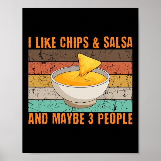 Salsa en Chips Intovert Retro Mexicaanse kin Poster (Voorkant)