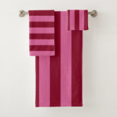 Salsa Flamingo Pink Stripe Bad Handdoek (Insitu)