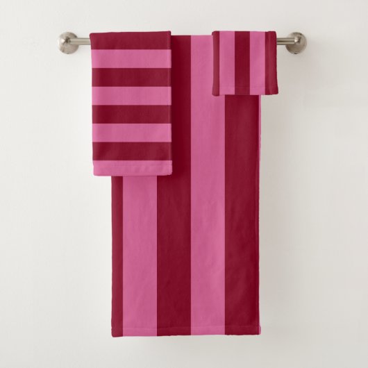 Salsa Flamingo Pink Stripe Bad Handdoek (Insitu)