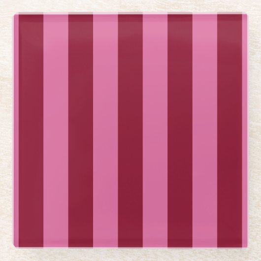 Salsa Flamingo Pink Stripe Glazen Onderzetter (Voorkant)