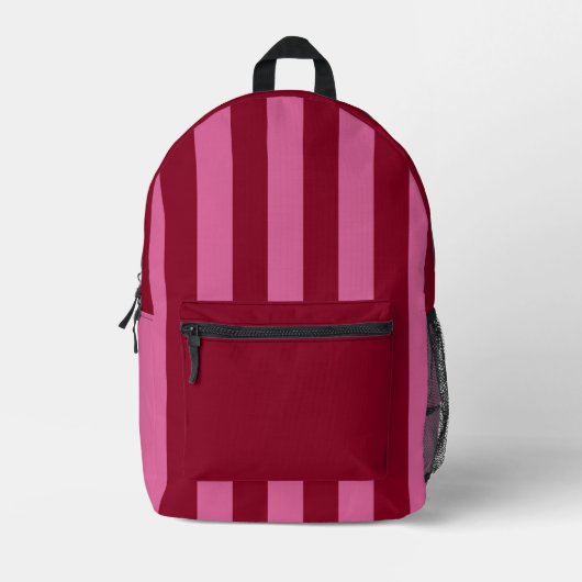 Salsa Flamingo Roze Streep Bedrukte Rugzak (Voorkant)