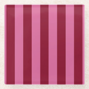 Salsa Flamingo Roze Streep Glazen Onderzetter