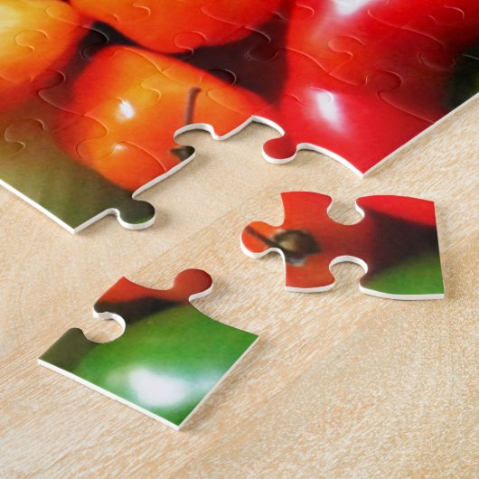 Salsa groenten, tomaat, paprika's, uien legpuzzel (Zijkant)