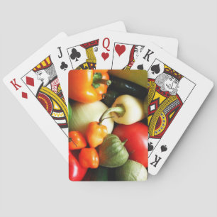 Salsa groenten, tomaat, paprika's, uien pokerkaarten